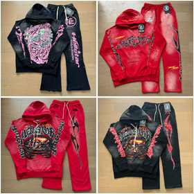 Hellstar Graffiti Letter Print Hoodie Tracksuit-4546  